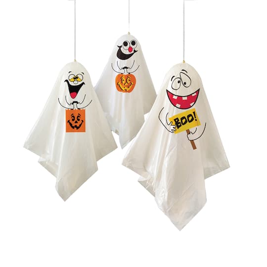 Hanging Ghosts Halloween Decorations 3ct